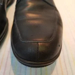 Men\'s Prada Black Leather Penny Loafers Size 8 Rubber Comfort Sole 4D 1359 Italy Prada Men Penny Loafers Size US8 Black Leather Rubber Sole  main image 3